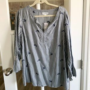 NWT Westport Navy and White Striped Top 2X